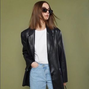 S/P Oak + Fort oversized vegan leather blazer